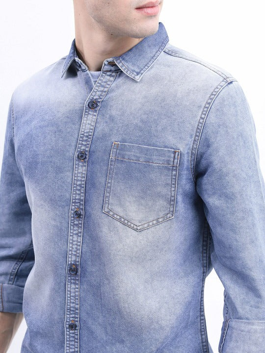 KETCH Men Slim Fit Faded Casual Shirt