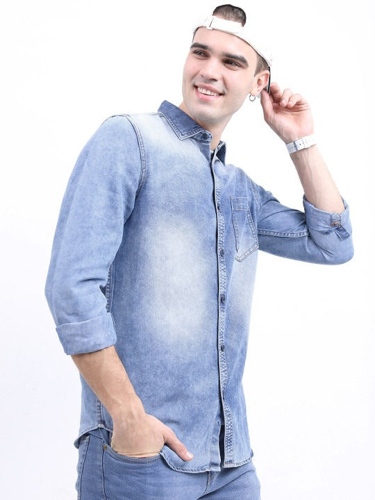 KETCH Men Slim Fit Faded Casual Shirt