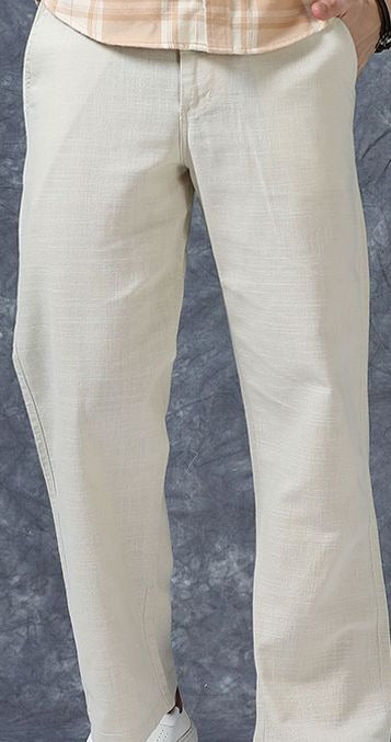Roadster The Lifestyle Co Linen Relaxed-Fit Regular Trousers