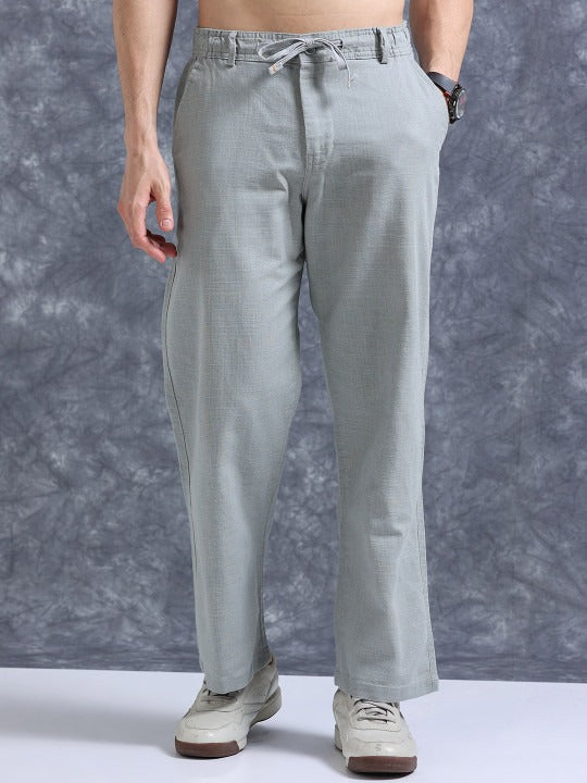 Roadster The Lifestyle Co Linen Relaxed-Fit Regular Trousers