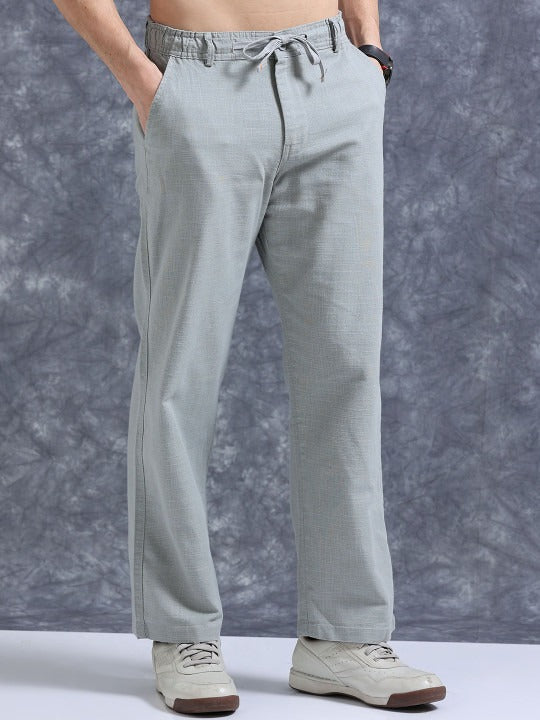 Roadster The Lifestyle Co Linen Relaxed-Fit Regular Trousers