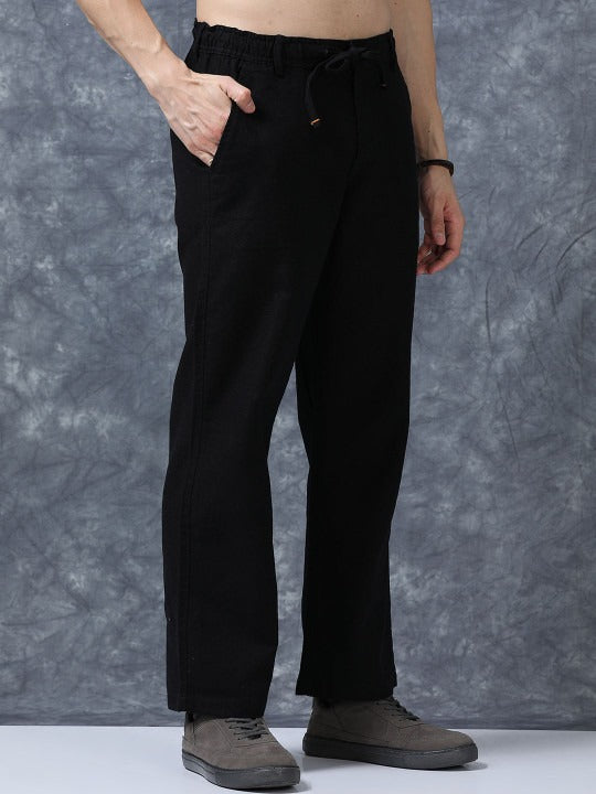 Roadster The Lifestyle Co Linen Relaxed-Fit Regular Trousers