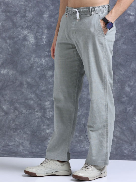 Roadster The Lifestyle Co Linen Relaxed-Fit Regular Trousers