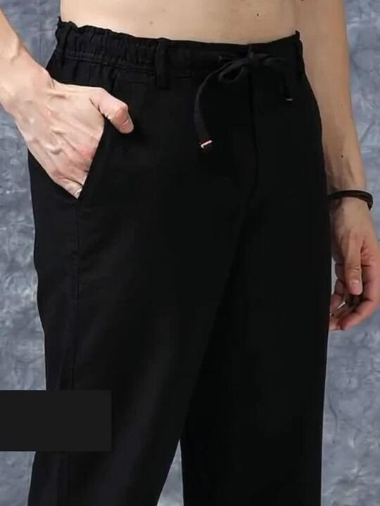 Roadster The Lifestyle Co Linen Relaxed-Fit Regular Trousers