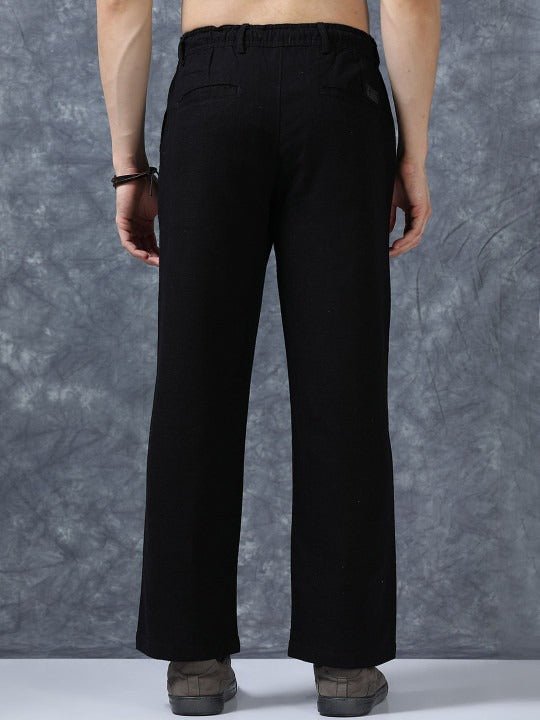 Roadster The Lifestyle Co Linen Relaxed-Fit Regular Trousers